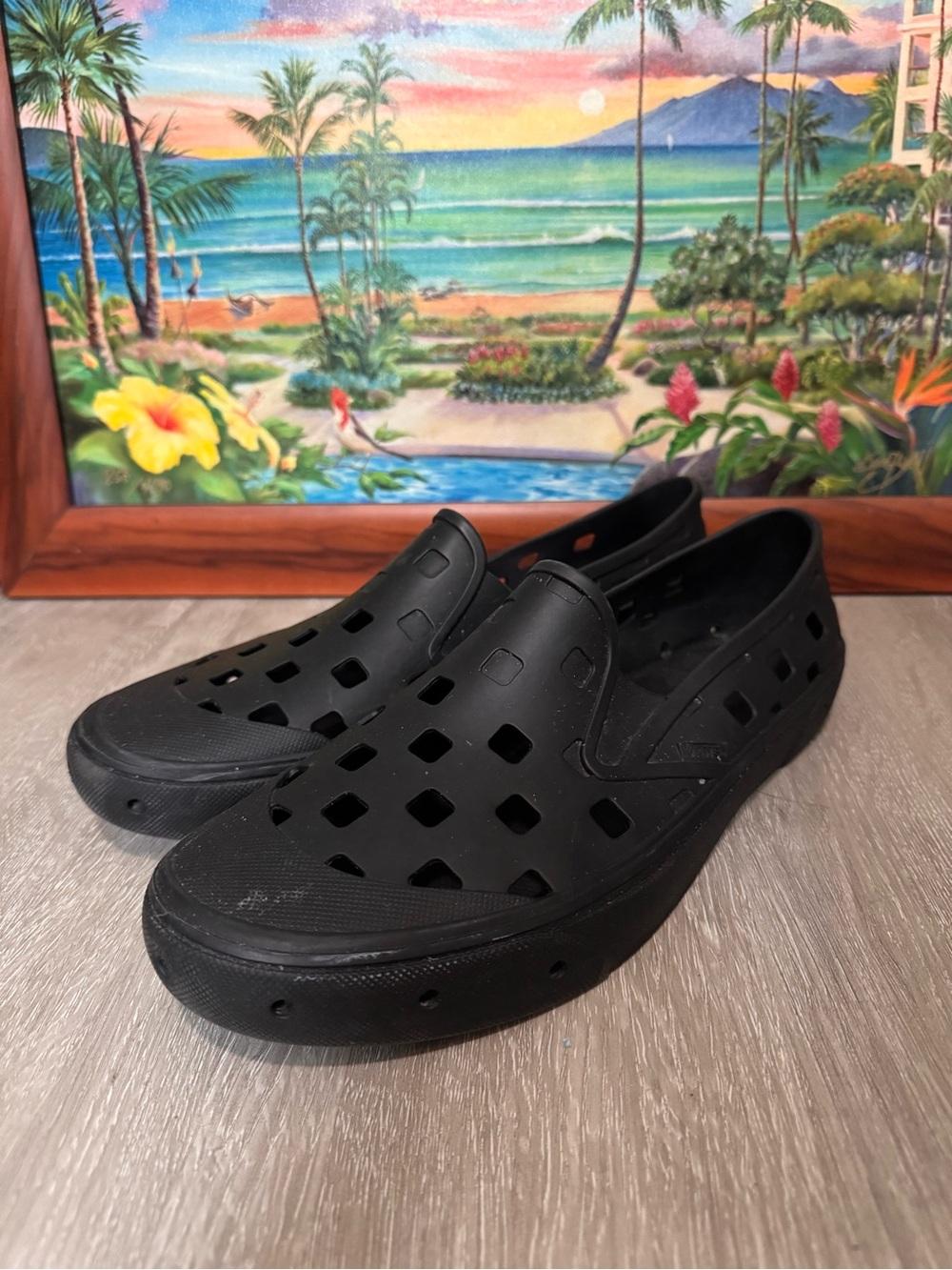 Vans Men's Black Ventilated Slip-On Water Loafers Size 12
